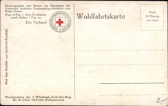 Artist PC Lüschwitz Koreffski, sergeant of the 3rd Württemberg field art. Regt. No. 49 Ulm, field uniform