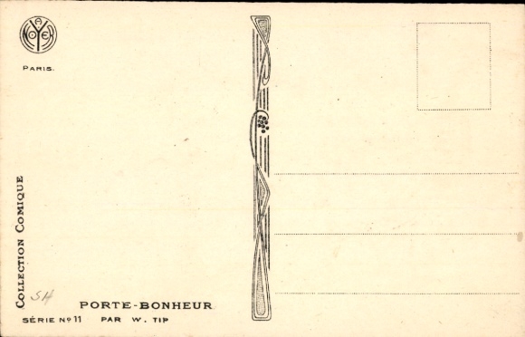 Artist Postcard Tip, W., Monkey with Hat, Elephant