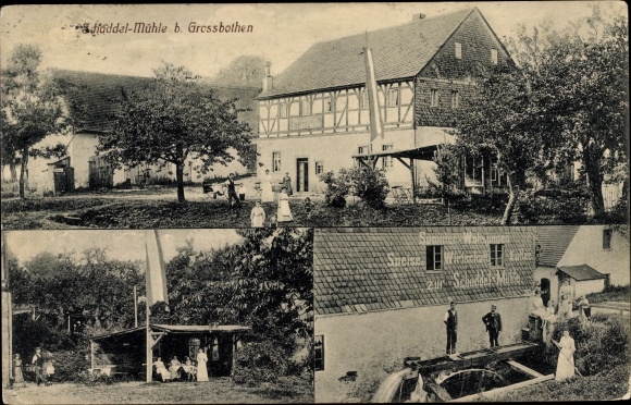 Ansichtkaart Grossbothen Grimma in Saksen, Schaddelmühle, gedeeltelijke aanzichten