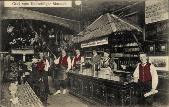 Postcard Düsseldorf am Rhein, Radschläger Museum, Bar, Innkeeper