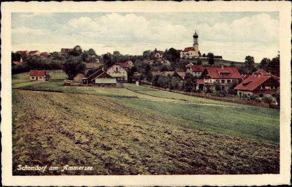 Ansichtkaart Schondorf am Ammersee Oberbayern, uitzicht op de stad