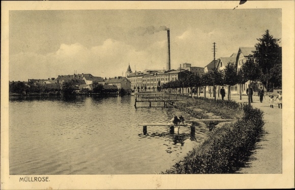 Postcard Müllrose in Brandenburg, partial view of the city