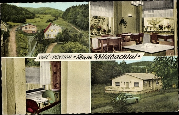 Postcard Wommelshausen Bad Endbach Hessen, Café Pension Zum Wildbachtal