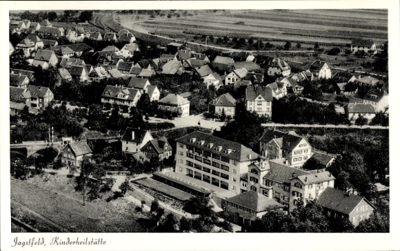 Ak Jagstfeld Bad Friedrichshall in Württemberg, Fliegeraufnahme, Kinderheilstätte