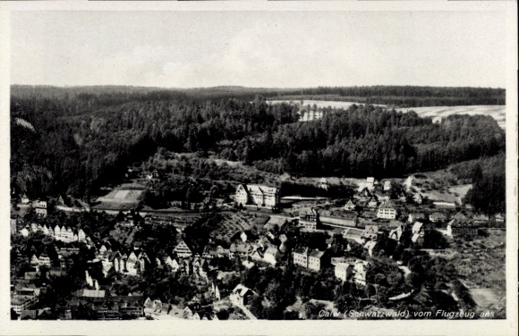 Postcard Calw in the Black Forest, aerial photograph