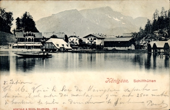 Postcard Königsee Königssee Upper Bavaria, Schiffhütten
