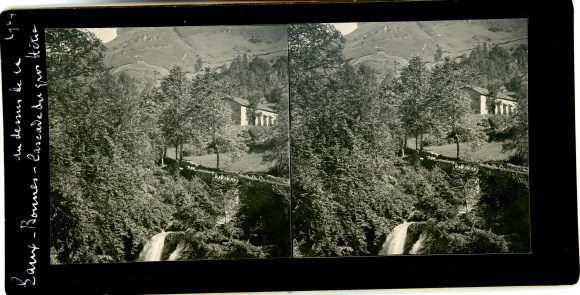 Stereo photo Eaux Bonnes Pyrénées Atlantiques, waterfall, landscape