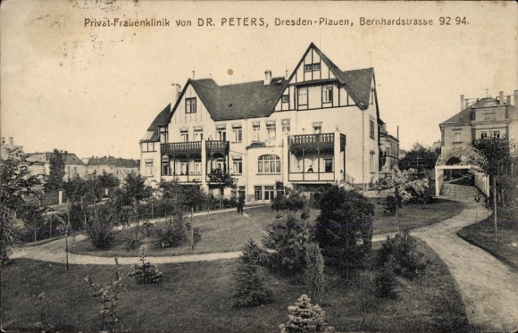 Postcard Dresden Plauen, Private Gynaecological Clinic, Bernhardstraße 92/94