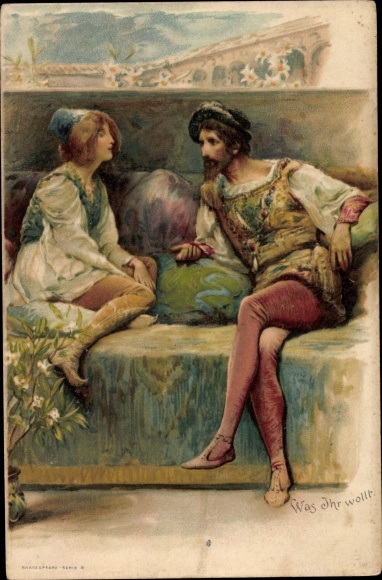 Chromo-Litho theater scene, What you want, Shakespeare