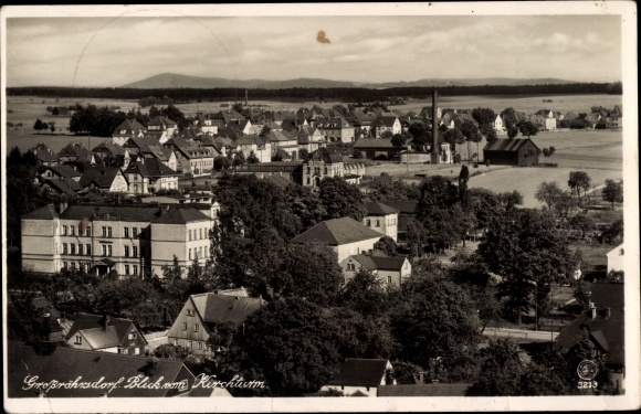 Postcard Großröhrsdorf in Sachsen, panorama, view from the church tower
