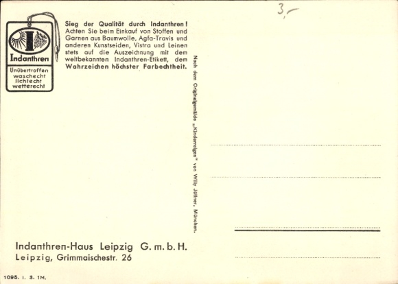 Artist PC Jüttner, W., advertising Indanthren textiles, children dancing