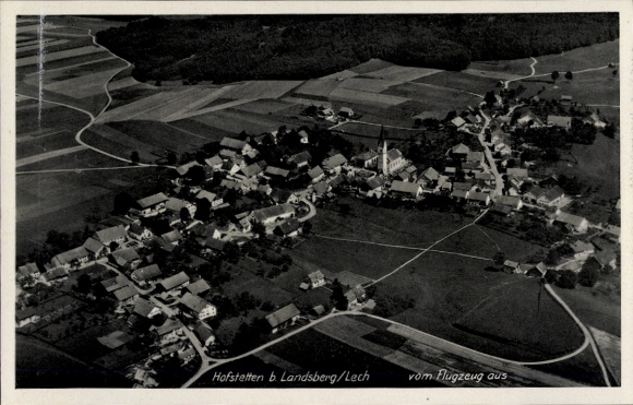Postcard Hofstetten in Upper Bavaria, aerial photograph