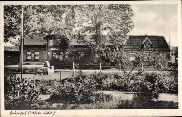 Ak Brekendorf in Sleeswijk-Holstein, restaurant Zur Eiche, buitenaanzicht