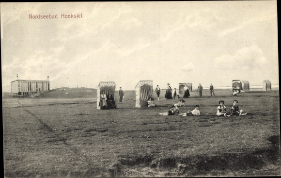 Postcard Hooksiel Wangerland Friesland, beach party, beach chairs