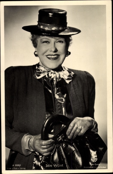 KP aktorka Ida Wüst, portret, kapelusz, torebka