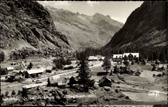 Postcard Condamine Châtelard Alpes de Haute Provence, Fort de Tournoux, mountain landscape, mountain village, Hü