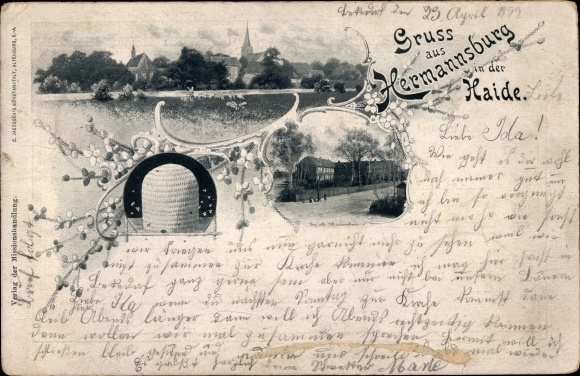 Ak Hermannsburg Südheide Niedersachsen, Lüneburger Heide, Bienenstock, Ortschaft