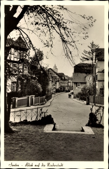 PC Sontra in the Werra Meißner district, view of the lower town, street section