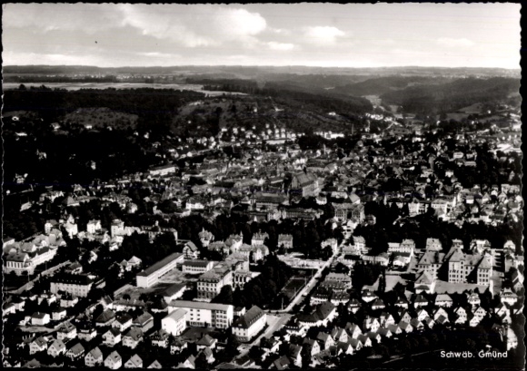 Postcard Schwäbisch Gmünd in Württemberg, aerial view of cityscape, beautiful landscape