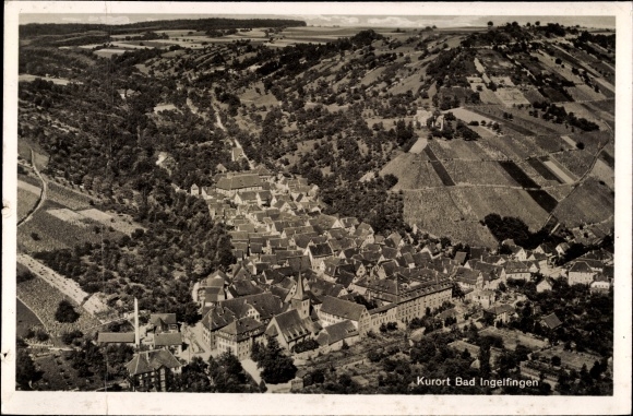 PC Ingelfingen in Baden Württemberg, aerial photo of the place