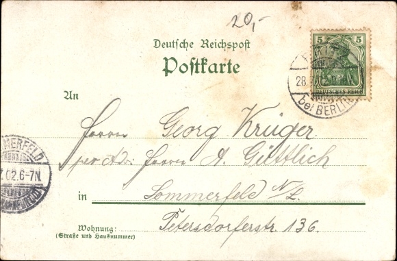 litho Berlin Neukölln Britz, kerk met vijver, kasteel, Villa Späth