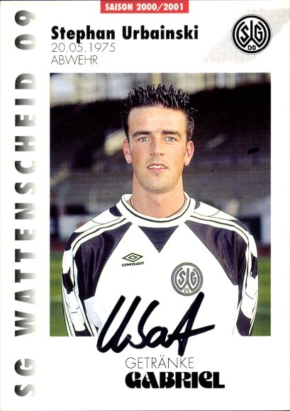 Autograph card footballer Stephan Urbainski, SG Wattenscheid 09, autograph