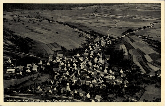 Postcard Wimsheim in the Enzkreis, aerial photograph