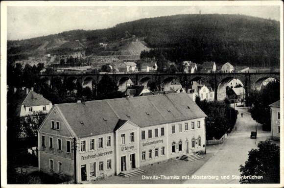 KP Demitz Thumitz w Saksonii, panorama z Klosterberg i kamieniołomami