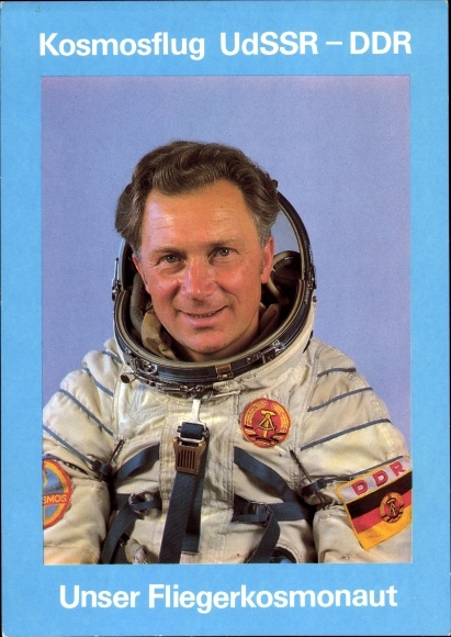 Postcard Joint Space Flight USSR and GDR, Pilot Cosmonaut Sigmund Jähn