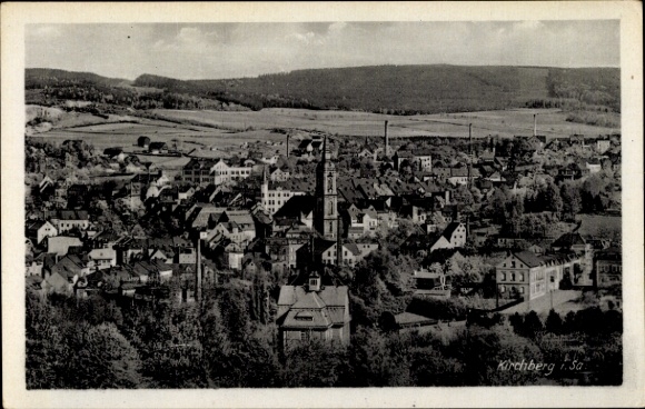 Postcard Kirchberg in Sachsen, total view