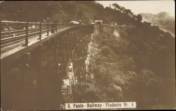 Photo Postcard São Paulo Brasilien, Railway, Viaducto Nr. 4
