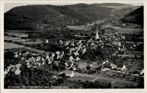 Ak Grießen im Klettgau Baden, Fliegeraufnahme
