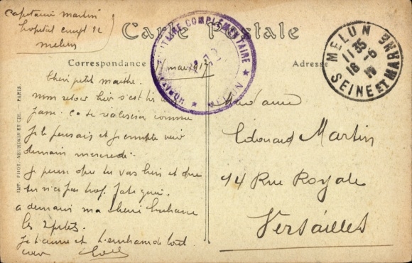 Postcard Melun Seine et Marne, train station