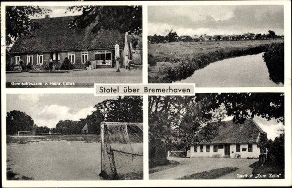 Postcard Stotel Loxstedt Landkreis Cuxhaven, business von Heinr. Lührs, Gasthof zum Zolln