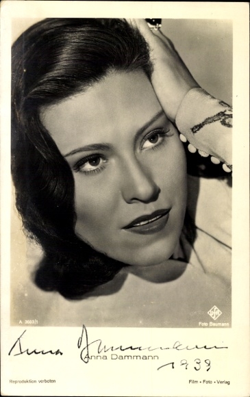 Ak Schauspielerin Anna Dammann, Portrait, Autogramm