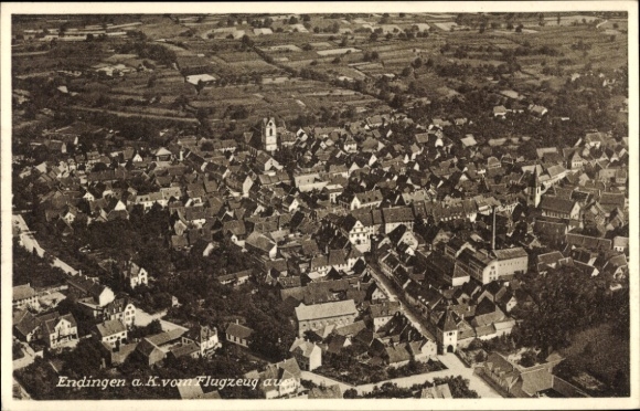 Postcard Endingen am Kaiserstuhl, aerial photograph