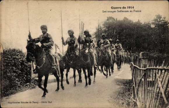 CPA La Guerre 1914, Les troupes Indienes en France