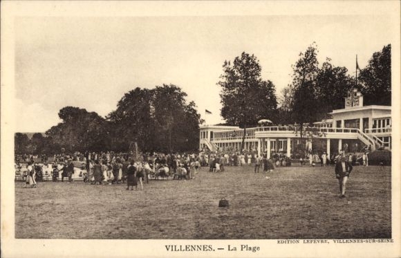 Postcard Villennes sur Seine Yvelines, Plage