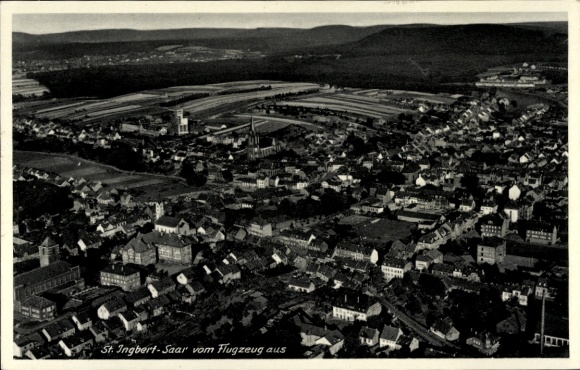 Postcard St. Wendel in Saarland, aerial photograph of view, building, landscape