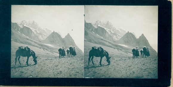 Stereo photo Haute Savoie, mountains, Col de la Seigne, Mont Blanc, 1908