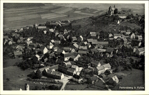 Postcard Petersberg in Hesse, aerial photograph