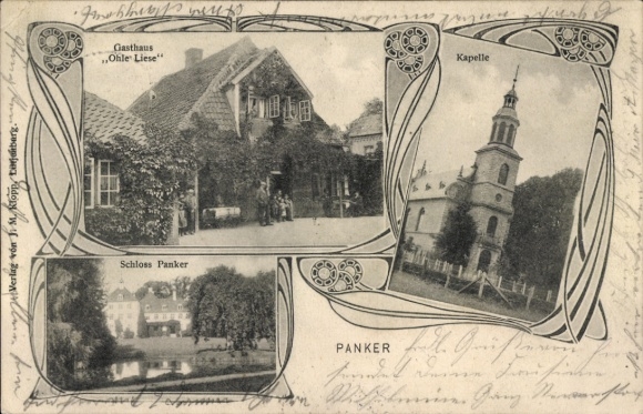 Ak Panker aan de Oostzee, herberg "Ohle Liese", kasteelkapel, Panker