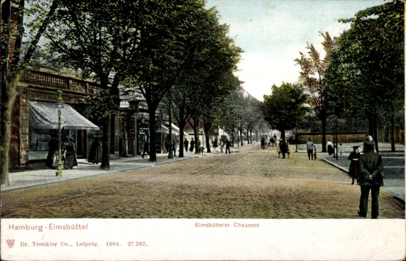 Postcard Hamburg Eimsbüttel, view of the Eimsbütteler Chaussee