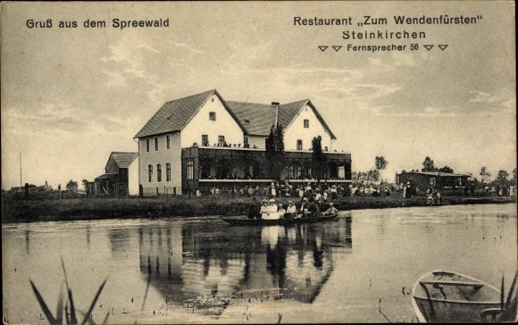Ak Steinkirchen Lübben im Spreewald, Restaurant zum Wendenfürsten