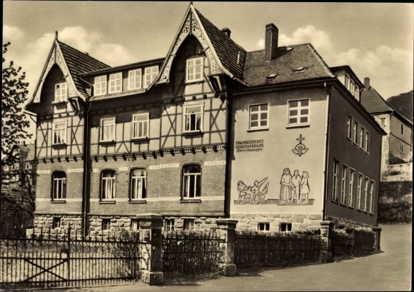 Postcard Steinbach Hallenberg in the Thuringian Forest, Evang. Community building, Dietrich-Bonhoeffer-Heim