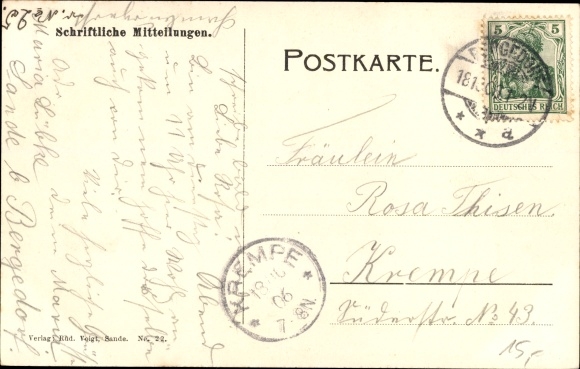 Postcard Sande in Friesland, partial view