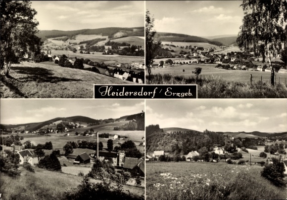Ak Heidersdorf im Erzgebirge, Panorama, Teilansichten