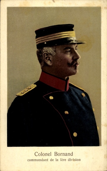 Postcard Oberlössnitz Oberlößnitz Radebeul Saxony, Colonel Bornand Commander of the 1st Division