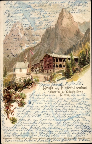 Postcard Kufstein in Tirol, Hinterbärenbad, exterior view