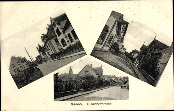 Postcard Kandel in the Palatinate Bienwald, Bismarckstrasse